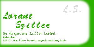 lorant sziller business card
