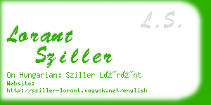 lorant sziller business card